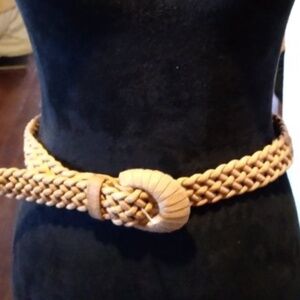 Vintage Tan Braided Belt | Size L